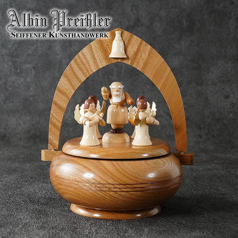 Albin Preissler【正規品】老人と聖歌隊の4人の天使と鐘 リュージュ社のオルゴール ナチュラル