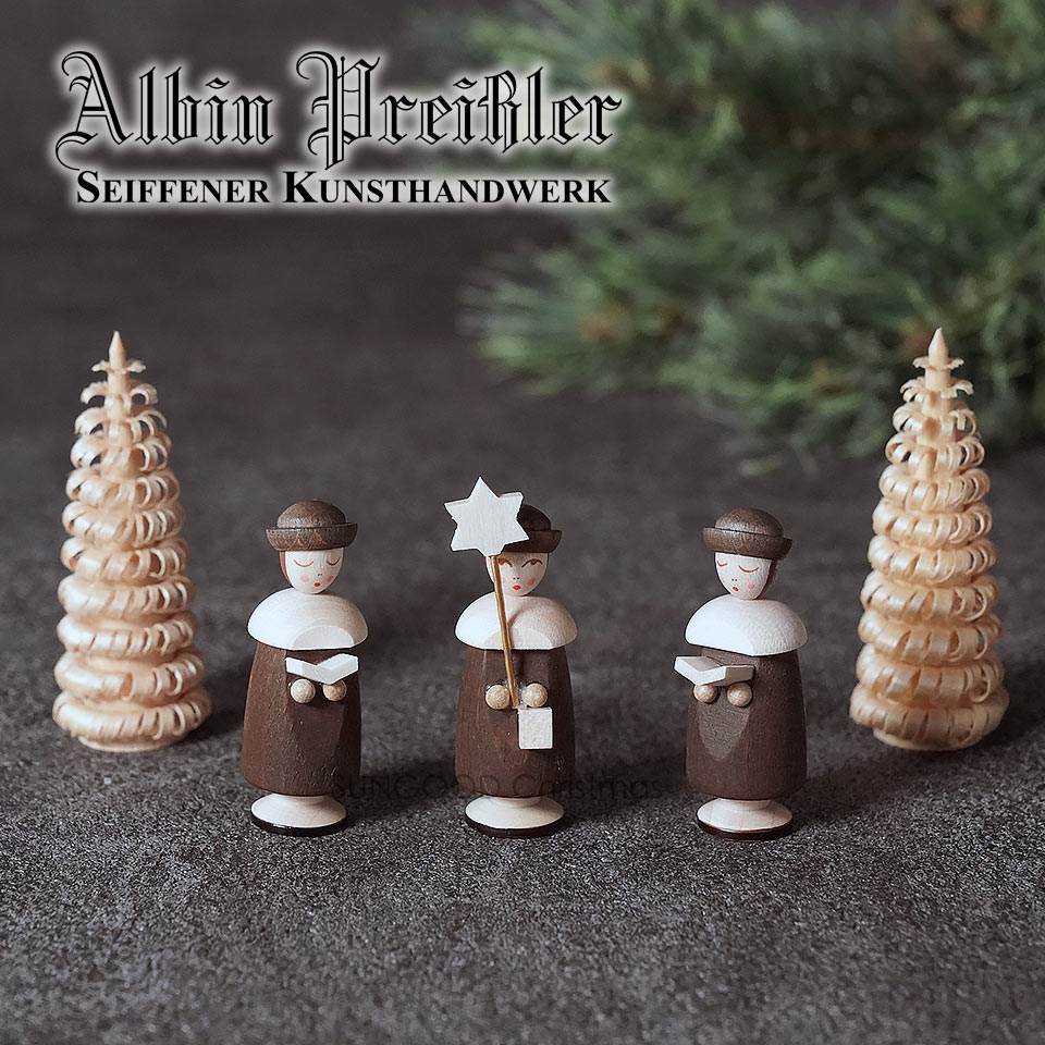 Albin Preissler【正規品】聖歌隊の3人の子供たちとマリーゴールドの2本の木(つば広帽子)