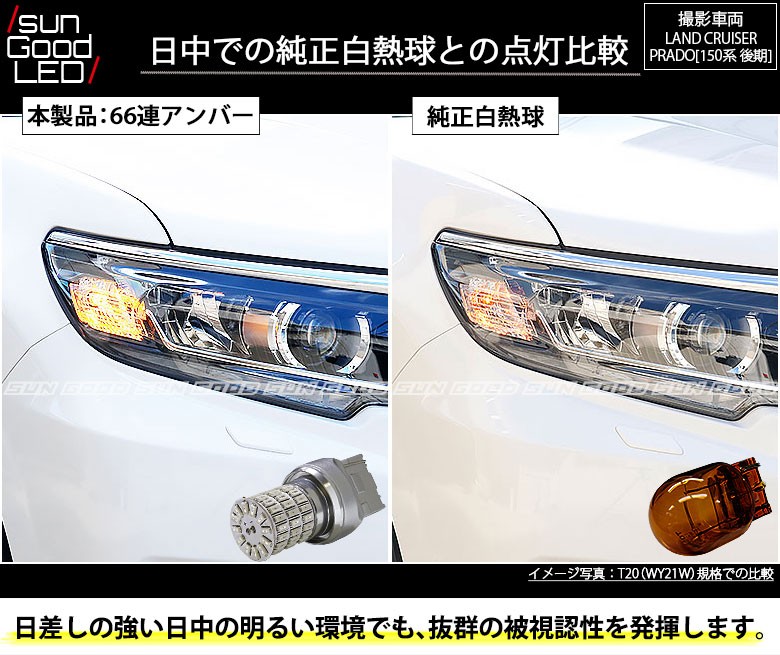 注目 トヨタ ランドクルーザー プラド 150系 後期 対応 LED FR ウインカーランプ T20S 極-KIWAMI- 270lm アンバー  1700K 2個 6-A-3 discoversvg.com