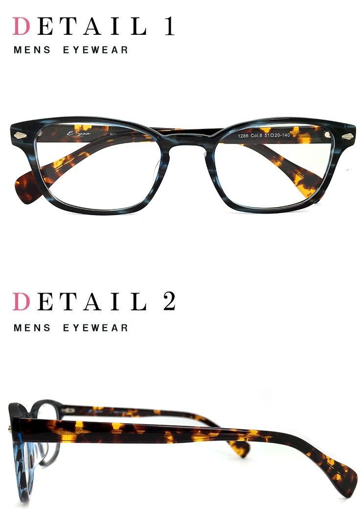 メガネ メンズ ウェリントン型 1286-8 度付き・伊達メガネ・クリア