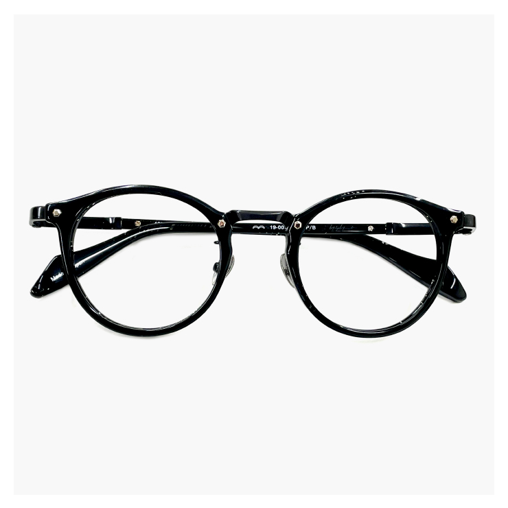 ヨウジ ヤマモト メガネ 日本製 19-0076 2 c02 46mm Yohji Yamamoto 黒ぶち 黒縁 眼鏡 ユニセックス ブランド  ボストン 型 セル チタン 鯖江産 通販