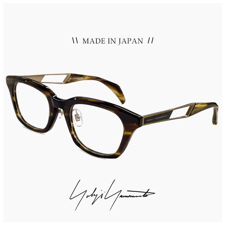 【新品】 ヨウジ ヤマモト メガネ 日本製 19-0104 2 c02 Yohji Yamamoto 鯖江 メンズ 眼鏡 ブランド ウェリントン型 ブラウンササ セル メタル コンビネーションフレーム titanium ダミーレンズ発送 Yohji Yamamoto（ヨウジヤマモト） ヨウジ ヤマモト メガネ 日本製 19