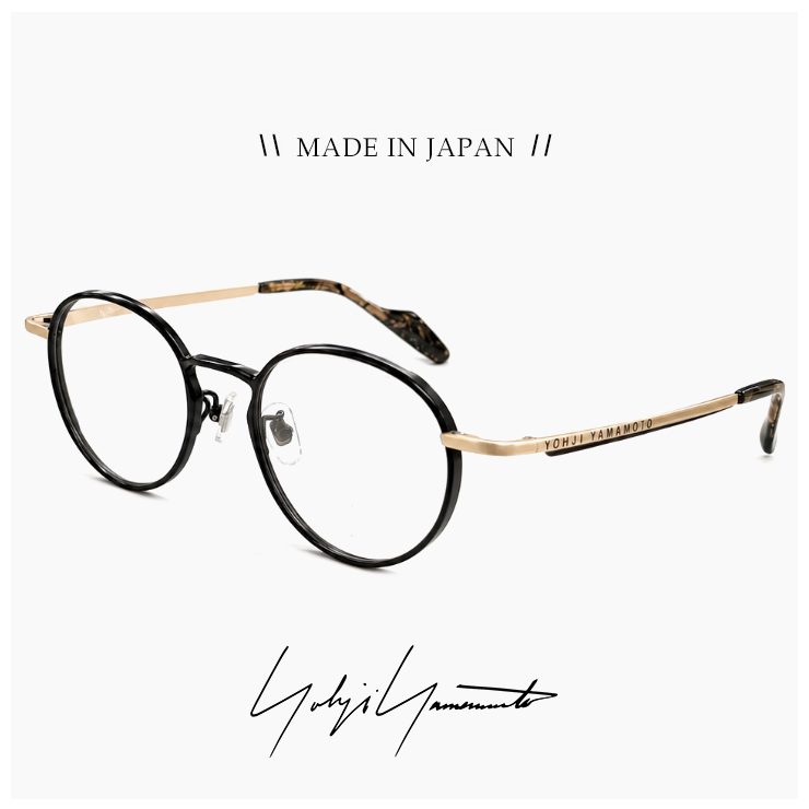 ヨウジヤマモト ウェリントン サングラス 眼鏡 日本製 ブラック ゴールド Yohji Yamamoto（ヨウジヤマモト） ヨウジ ヤマモト メガネ 日本製 19