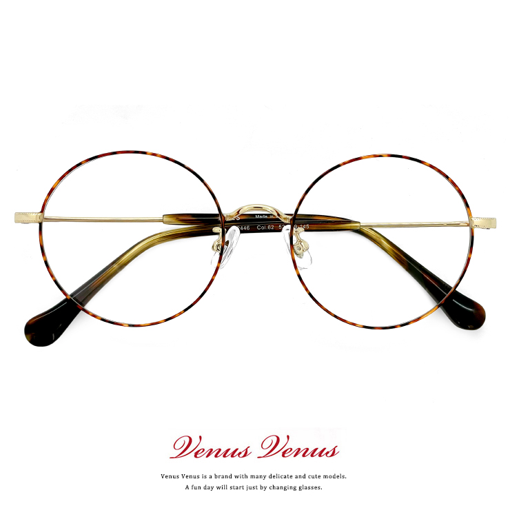 シルバーメタルラウンドメガネ(度あり) 丸メガネ 度付き ラウンド型 メガネ 2446-62 丸眼鏡 眼鏡 細いフレーム