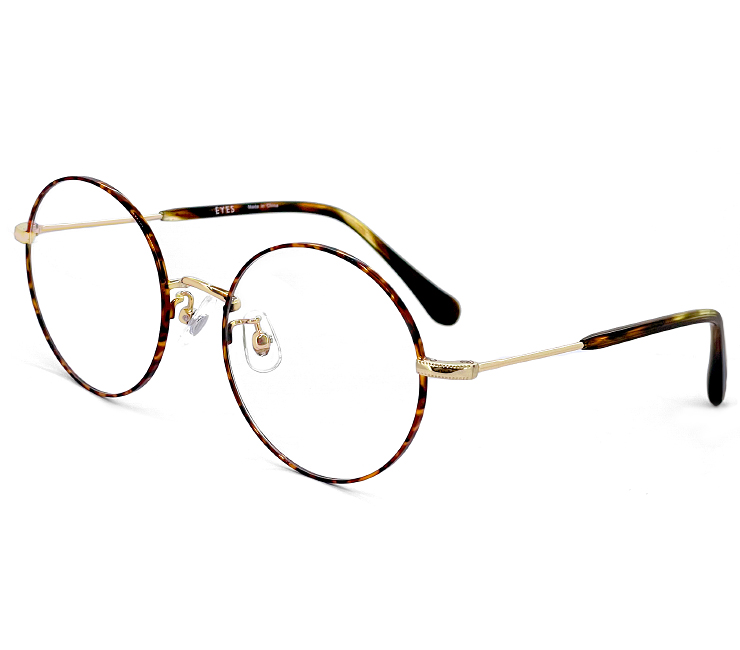 メタルフレーム ラウンド型メガネ (度あり) 丸メガネ 度付き ラウンド型 メガネ 2446-62 丸眼鏡 眼鏡 細いフレーム