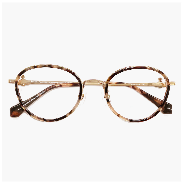 【新品】 ヴィヴィアン ウエストウッド メガネ 40-0034 c02 Vivienne Westwood レディース 眼鏡 40-0034-2 丸メガネ ボストン 型 セル巻き オーブ ブラウンササ カラー ダミーレンズ発送 40-0034-1-2.jpg