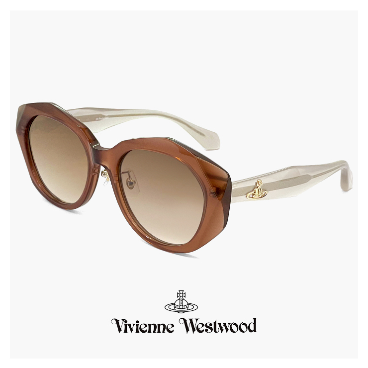 オーブ付きサングラス●ヴィヴィアンウエストウッドブラウン茶色ゴールドITALY Vivienne Westwood レディース ヴィヴィアン ウエストウッド
