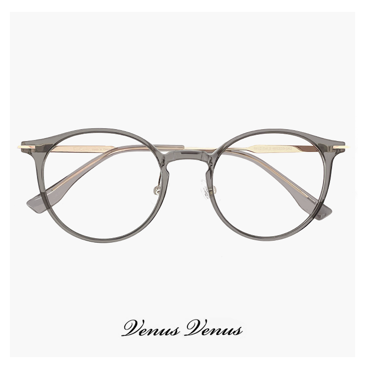 【新品】度入り 眼鏡市場 レディース 女性 クリアグレー メガネ 度付 度付き対応 レンズ付き】 丸メガネ 9612-c3 ユニセックス モデル