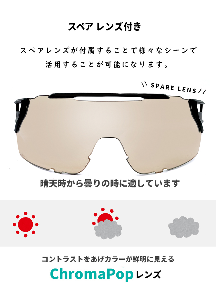 SMITH スミス 調光サングラス attack mag mtb MTB Black Photochromic Clear to Gray  chromapop Light Amber スペアレンズ付き スポーツサングラス