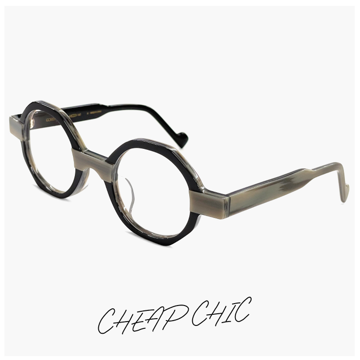 Cassedy ブラックメガネ 58-23-146 個性的 メガネ CHEAP CHIC cc5023 GY/BK 眼鏡 メンズ レディース ユニ