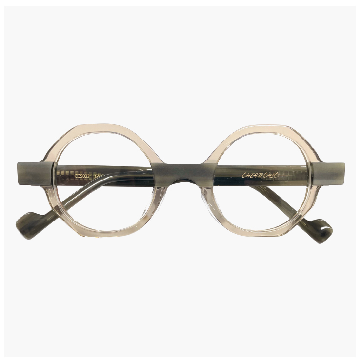 【新品】 個性的 メガネ CHEAP CHIC cc5023 OL/BR  眼鏡 メンズ レディース ユニセックス モデル 小ぶり 多角形 フレーム 茶色 ブラウン べっ甲柄 カラー バイカラー ダミーレンズ発送 個性的 メガネ CHEAP CHIC cc5023 GY/CL 眼鏡 メンズ レディース ユニ