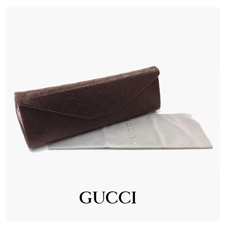 GUCCI ブラウン メガネケース GUCCI 【訳アリ 特価】 グッチ メガネケース Sサイズ レンズ