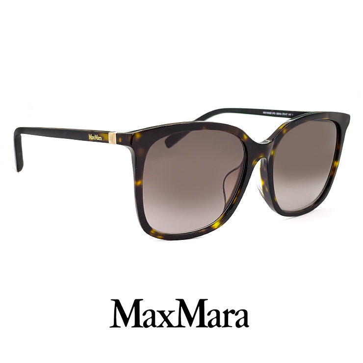 マックスマーラ サングラス HINGE vfs57 086 アジアンフィットモデル maxmara UV400 レディース 女性用 ウェリントン  ビック レンズ