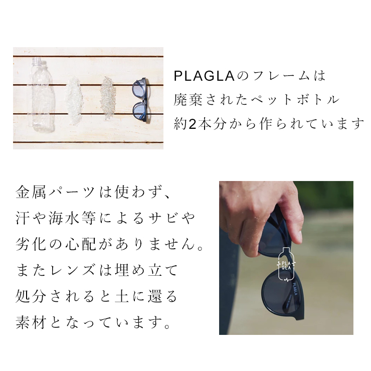 PLAGLA 日本製 サングラス pg-03 BLACK GREY プラグラ uvカット