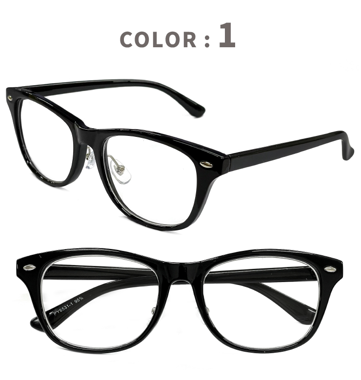 伊達メガネ py6531 uvカット 紫外線対策 メンズ レディース ユニ