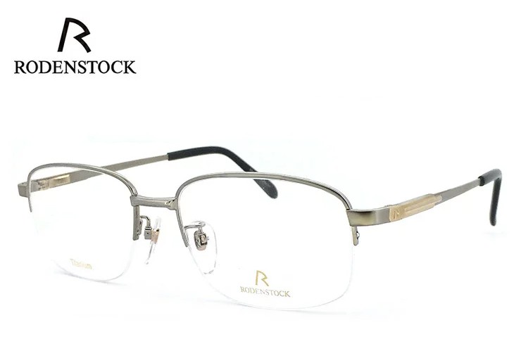 日本製 ローデン ストック 眼鏡 めがね メンズ RODENSTOCK R0374 B ２サイズ チタン 度付き ＆ 度なし 対応 薄型  UVカットレンズ付き Lサイズ ダテ眼鏡 バネ蝶番