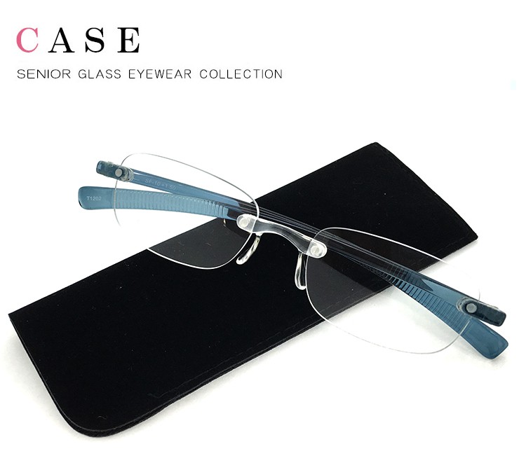 老眼鏡 超軽量フレーム シニアグラス ブルー メンズ ツーポイント