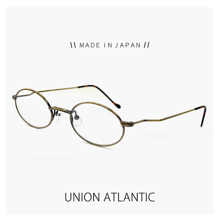 UNION ATLANTIC ユニオンアトランティック メガネ フレーム UA3601 22 サイズ43 ラウンド 丸眼鏡 クラシック 伊達メガネ 度付き マットシルバー メンズ・レディース 日本製 日本製 ユニオンアトランティック メガネ ua3600 11 46mm