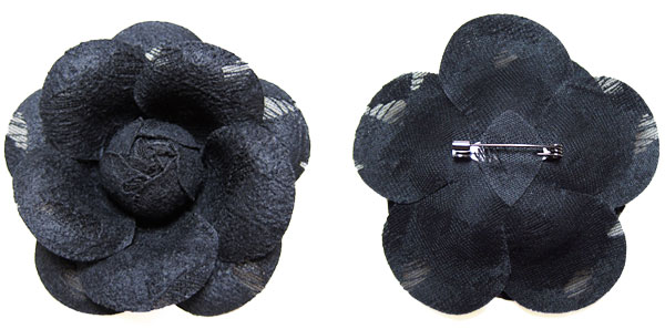 定形外郵便可 日本製 フロッキーレースのカメリアコサージュ ディムグレー 53606 |  | 03