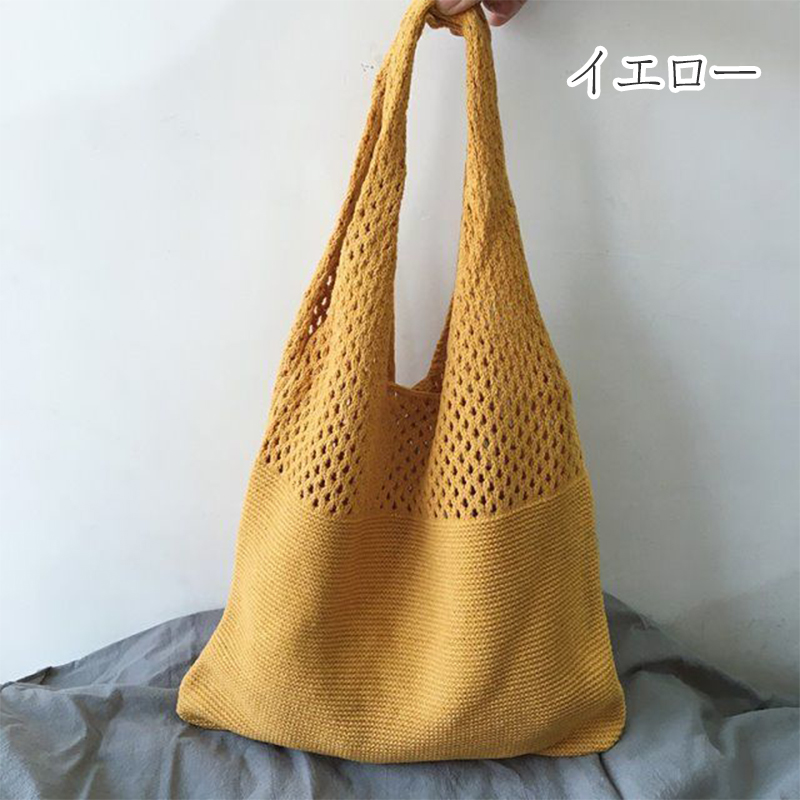 購入者決定済】NKNIT ンニット ハンドバッグ イエロー