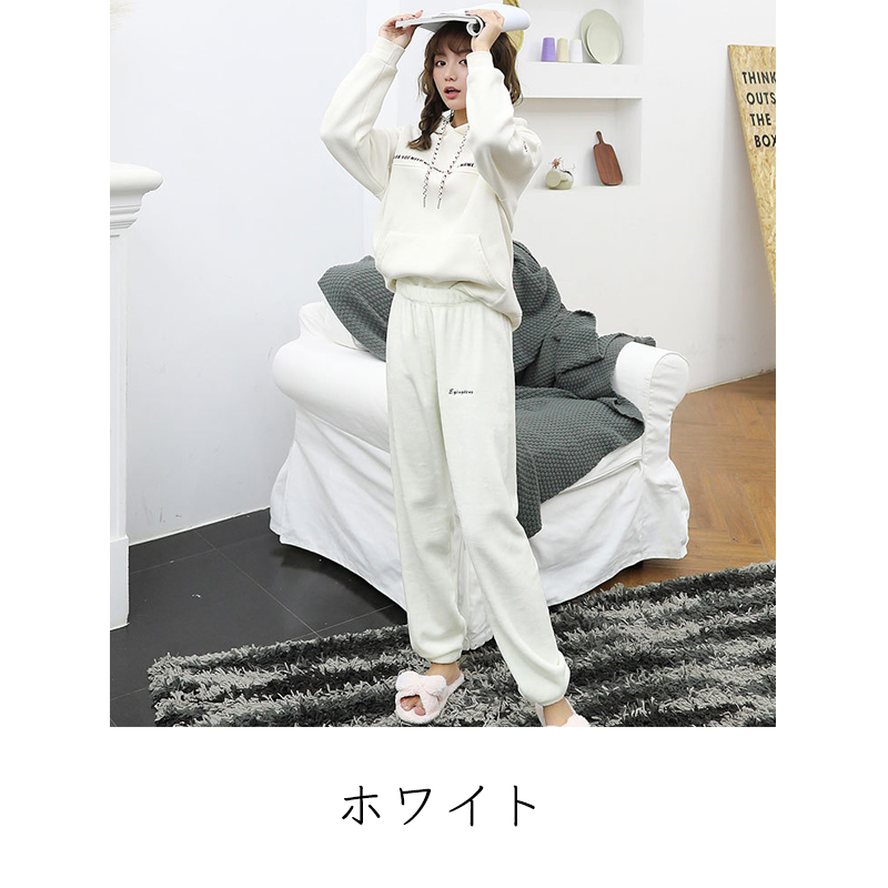 【寒波抵抗】ズボン パジャマ レディース 秋冬 かわいい あたたかい もこもこ ふわふわ 冬 寝巻き 部屋着 可愛い ルームウエア ゆったり カーディガン パジャマ |  | 06