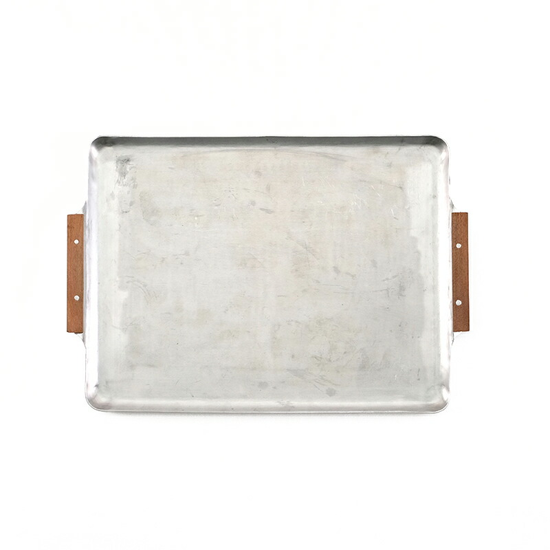 Horn Please トレイ トレー シルバー WOOD HANDLE アルミトレー L