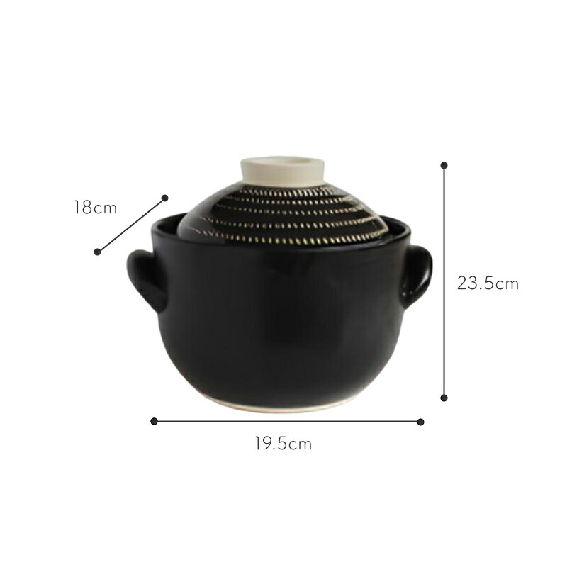 OKATTE オカッテ ごはん土鍋 土鍋 土鍋ごはん 3合炊き 内蓋付き 白 黒