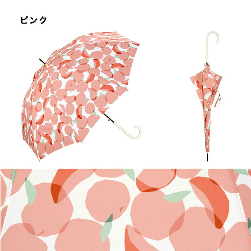 Wpc. 雨傘 長傘 omena オメナ りんご柄 58cm ジャンプ式 レディース