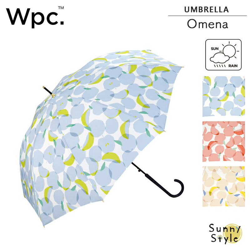 Wpc. 雨傘 長傘 omena オメナ りんご柄 58cm ジャンプ式 レディース
