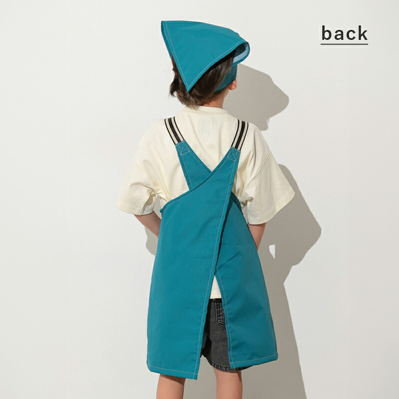 OCEAN＆GROUND エプロンセット BBQ 子ども用エプロン エプロン 三角巾 キッズ 子供 キッズエプロン S M L  100 110 120 130 140 150 160 男の子 女の子 調理実習 オーシャンアンドグラウンド  ジュニア 可愛い 無地 おしゃれ 保育園 幼稚園 小学生 中学生