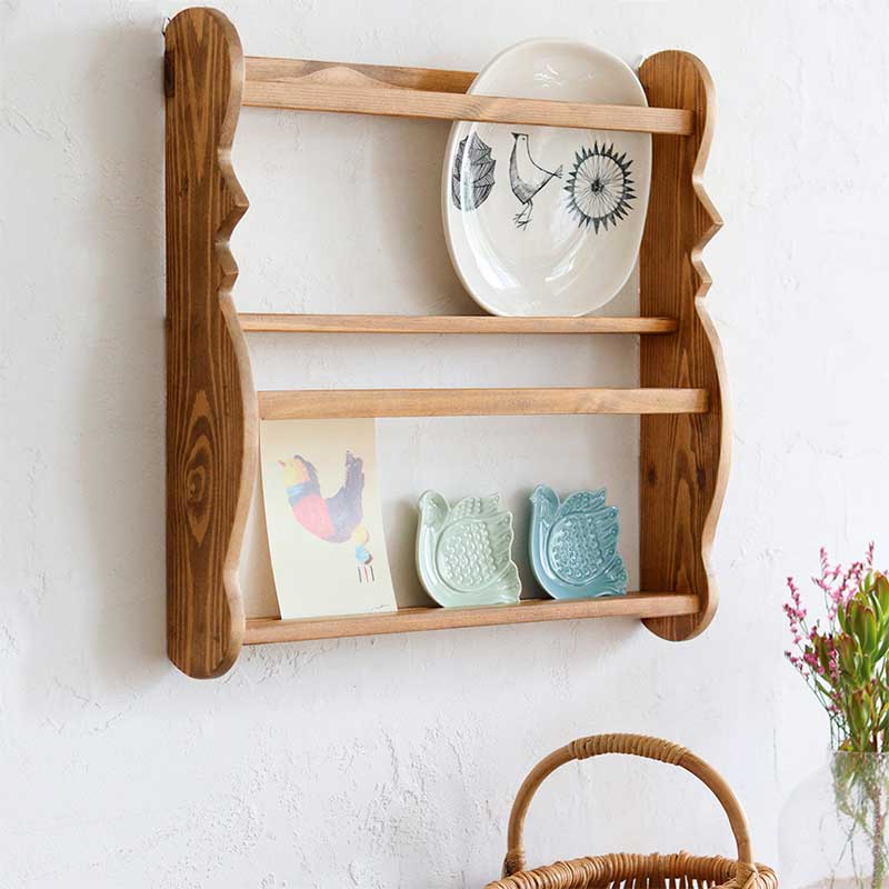 Creer ディッシュラック ディスプレイ 飾り棚 ウォールシェルフ 木製