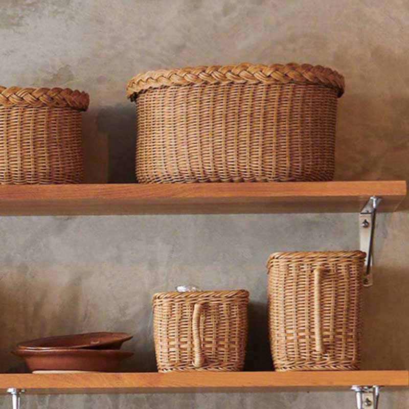 Creer（家具、インテリア） かご バスケット ふた付き 蓋付き