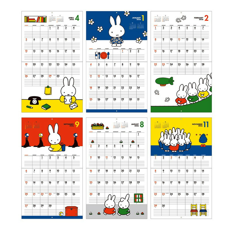Miffy（ミッフィー） 2026 カレンダー 壁掛け 2026年 ウォール式