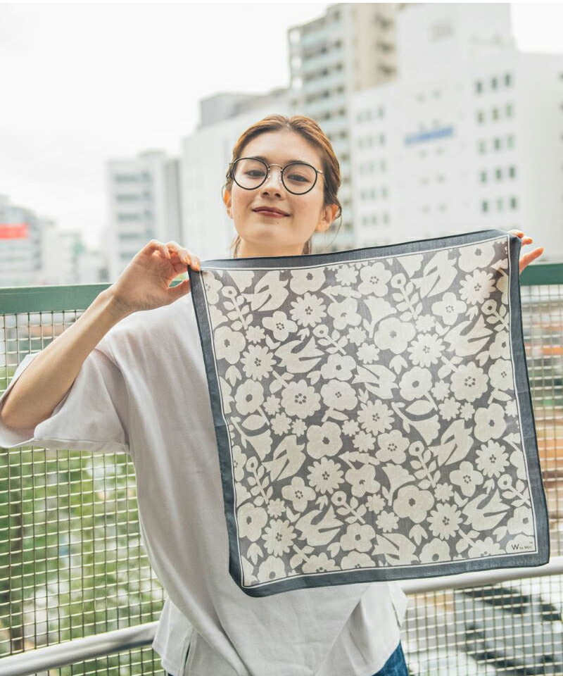 W by Wpc. ハンカチ 大判ハンカチ LARGE HANDKERCHIEF お弁当包み 花柄