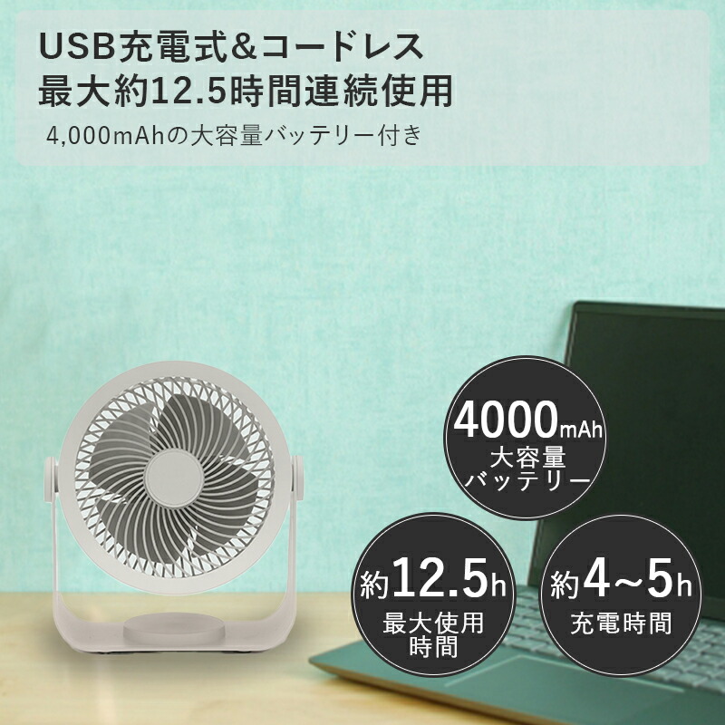 扇風機 USB充電式 小型 サーキュレーター ELAice エレス FloodFan おしゃれ かわいい 持ち運び 卓上 置き型 壁掛け コンパクト  : if-ff : ひだまり雑貨店サニースタイル - 通販 - Yahoo!ショッピング