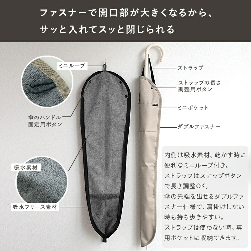 傘ケース 傘 カバー 傘カバー 傘トート 肩掛け アンブレラ ケース カーグッズ 車 用品 超吸水 マイクロファイバー おしゃれ 通年用 収納 大人 女性 男性 アンブレラカバー KOTELO 機能的 