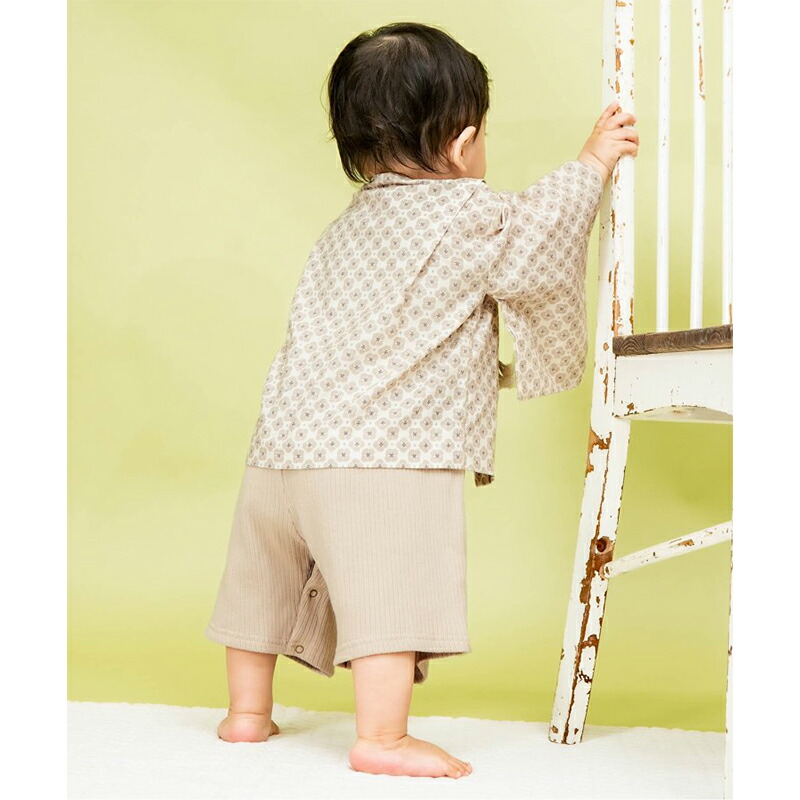 2024春 ampersand premier アンパサンド プルミエ お節句 お食い初め 和服カバーオール ベビー袴 袴ロンパース フォーマル 70cm 80cm 袴 ロンパース 男の子 春 夏 秋 冬 100日祝い 初節句 赤ちゃん ベビー ベビー服 着物 簡単着付け 赤ちゃん袴 BABY和服 男の子