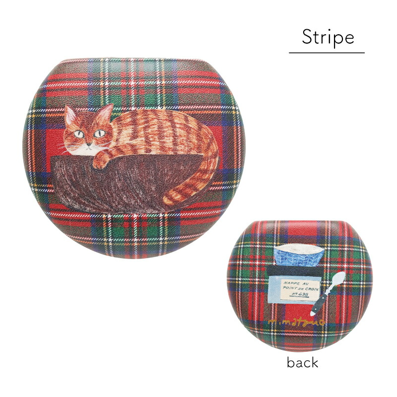 松尾ミユキ マルチケース ミニケース 小物入れ ケース アクセサリーケース ピルケース ミラー付き 鏡 ミラー Cats 猫 ねこ cat ネコ 北欧 チェック マドラスチェック ゴブラン織り 北欧 おしゃれ かわいい