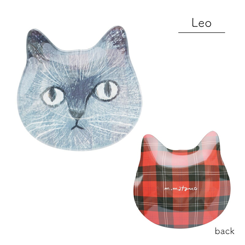 松尾ミユキ キャットフェイス ガラスフラットプレート 皿 お皿 ケーキ