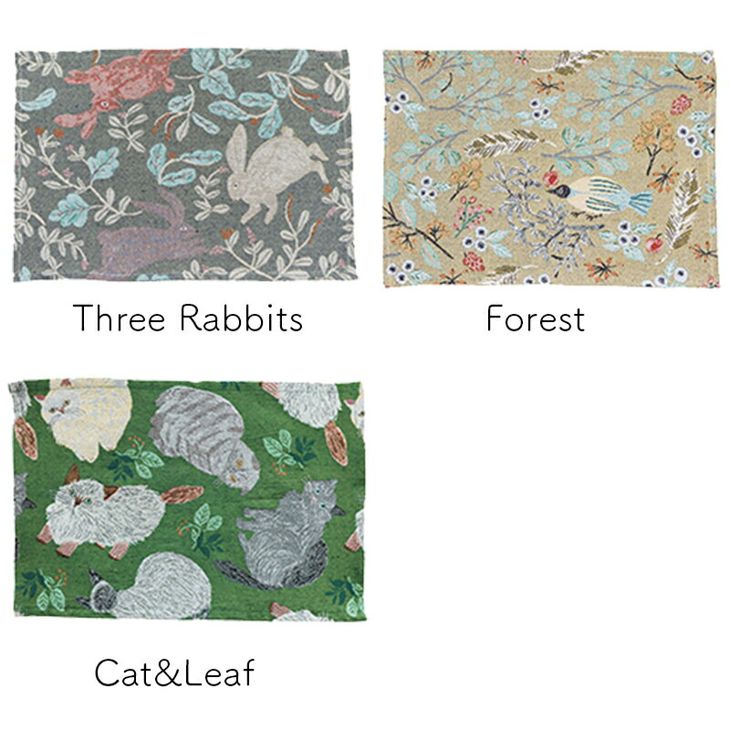 松尾ミユキランチョンマット動物鳥うさぎ猫バードラビットキャット北欧ランチマットランチクロステーブルクロステーブルランナーテーブルマットランチョマット