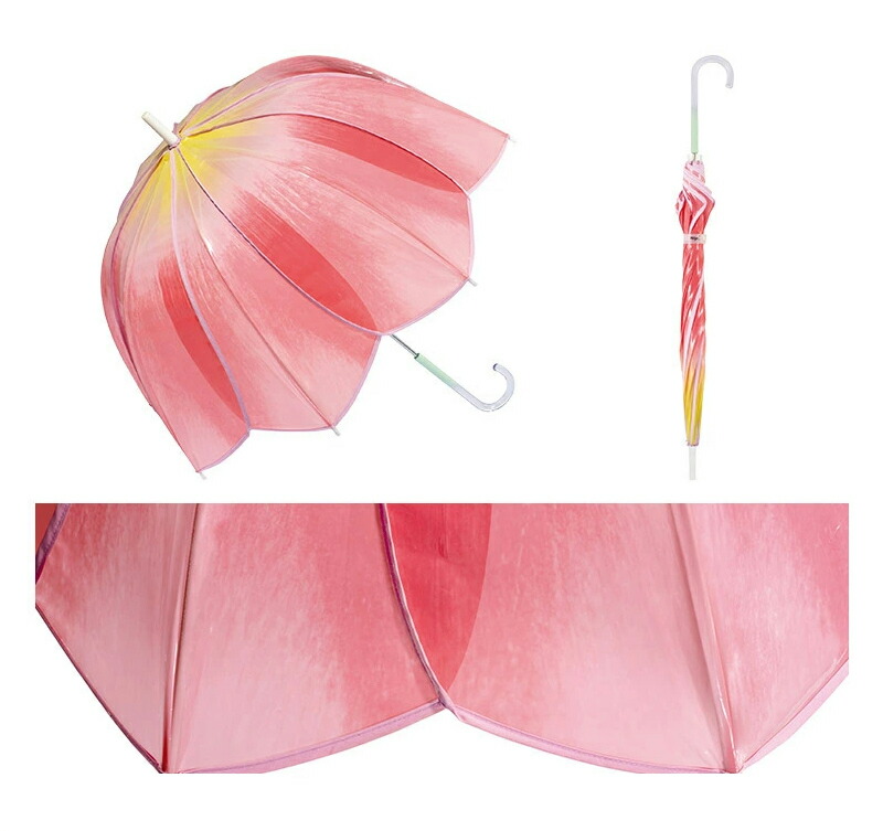 雨傘長傘チューリップアンブレラグラデーション60cmレディースwpc.ワールドパーティー通勤通学軽量クリア透明