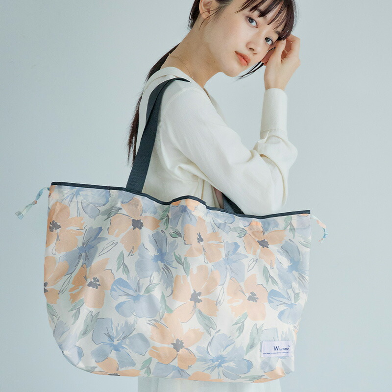 レインバッグカバー wpc w.p.c ワールドパーティー レインバッグ 新作 エコバッグ 雨具 かわいい 雨除け バッグ用カバー レインカバー バッグカバー エコバッグ サブバッグ ナイロンバッグ 花柄 星 星柄 北欧 ドット