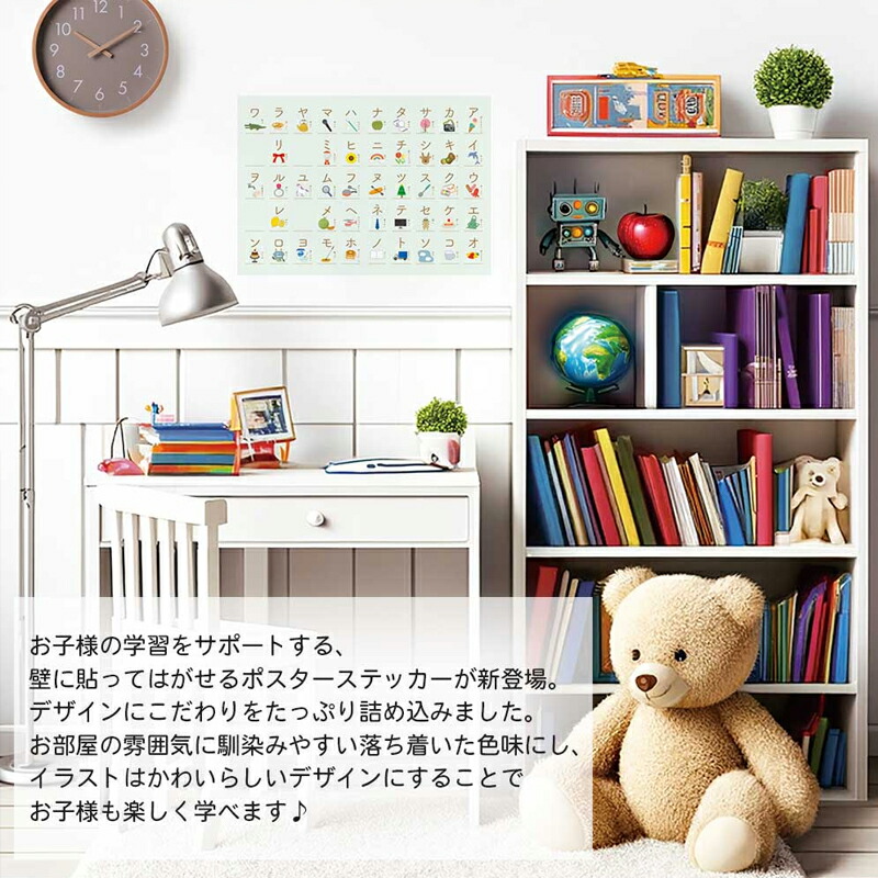 知育ポスター 壁に貼れる はがせる A3サイズ A4 壁に穴を開けない 幼児