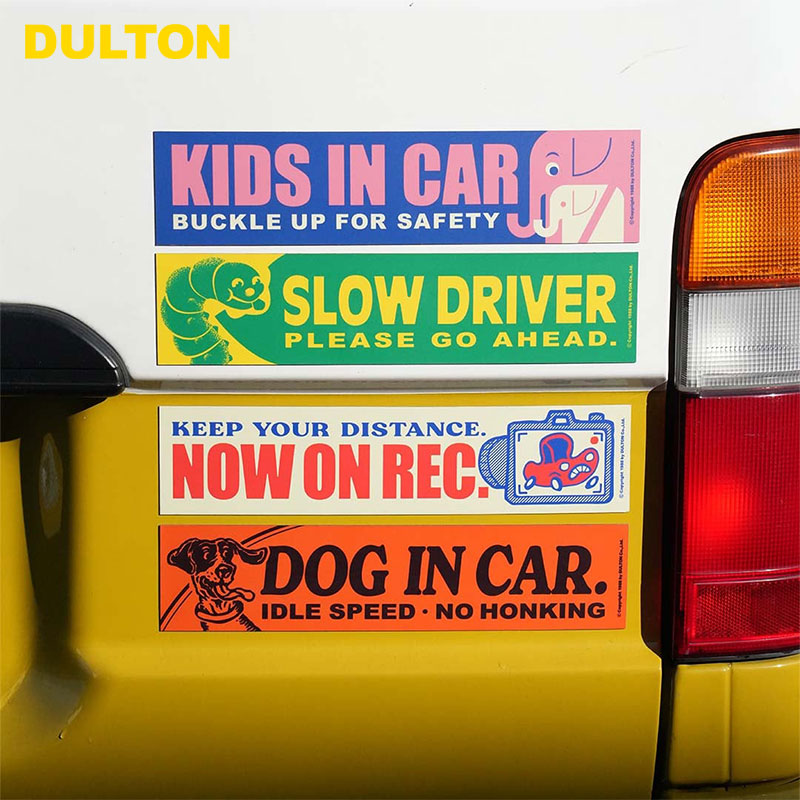 マグネットカーサイン セーフティーサイン マグネット カーグッズ カーアイテム グッズ キッズインカー Kids in CAR Kids DOG IN CAR ペット 子供が乗ってます 録画中 ドライブレコーダー SLOW DRIVER ステッカー DULTON ダルトン