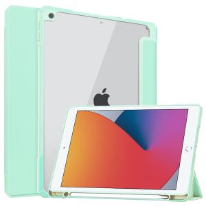 iPad 透明 ハードケース タッチペン付 ペン収納 充電対応 アイパッド ipad 第8 第7世代...