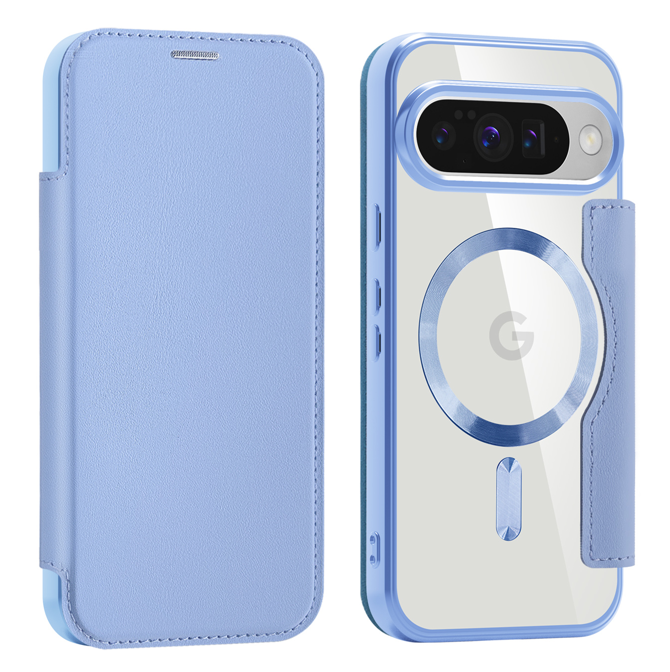 強化ガラスフィルム付 Google Pixel 10a 9a 10 10Pro 手帳型 背面クリア ケース カバー MagSafe対応 カード収納 TPU サイドメッキカラー おしゃれ かわいい | Google Pixel 9 | 07