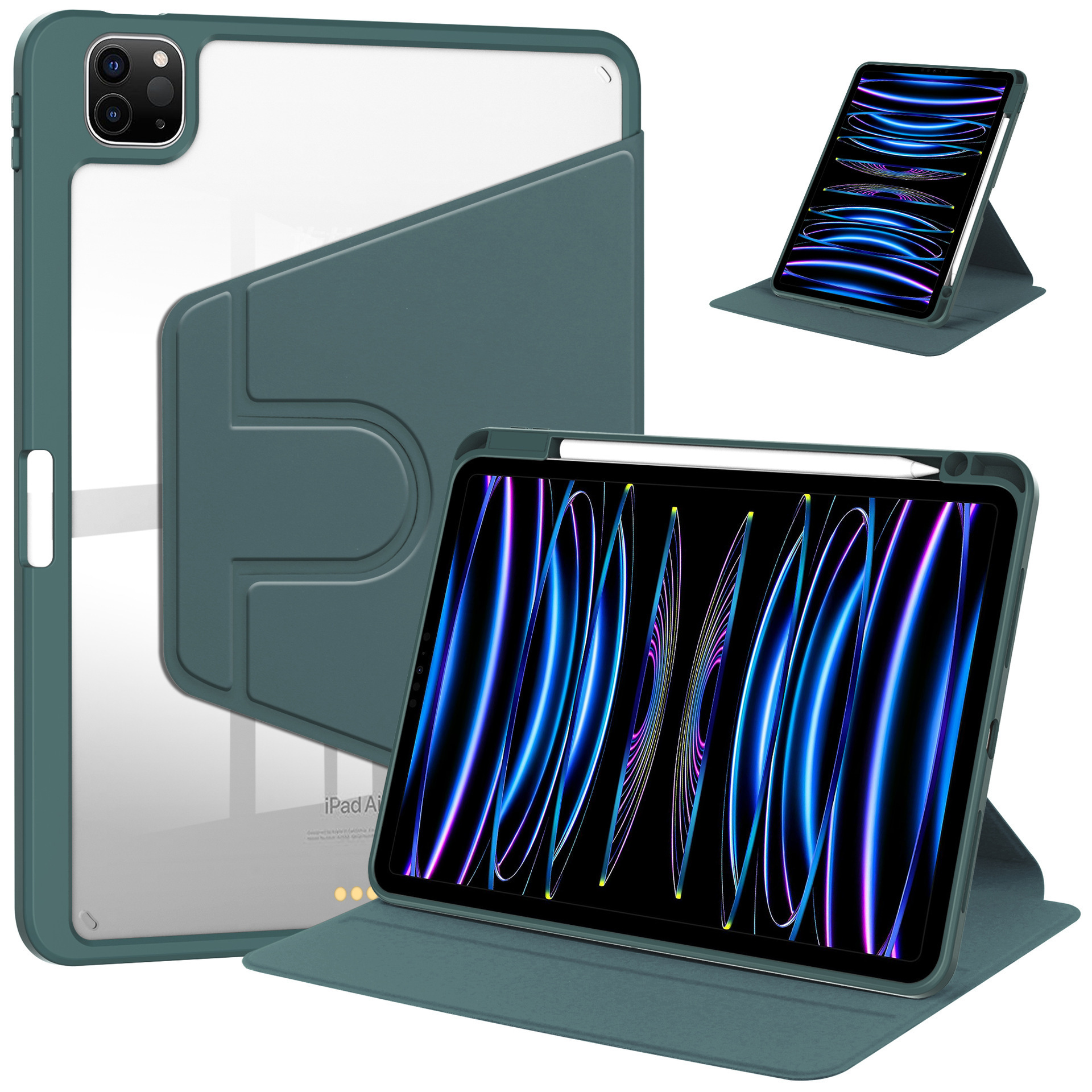 【超美品】M1 iPad Air、ケース、ペンシルの３点セット iPad ペン収納付き A16 第11 第10世代 ケース 第9 8 7世代 Air11 M4 M3