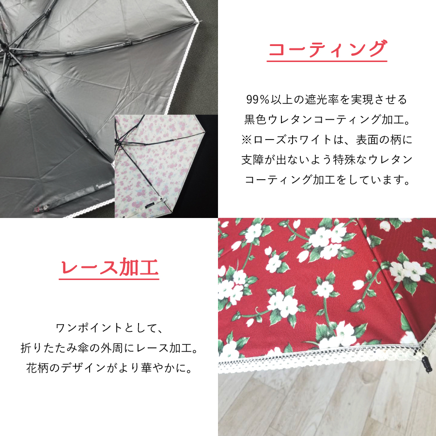 RevoSta 折りたたみ傘 花柄 DF513 送料無料 女性 バラ