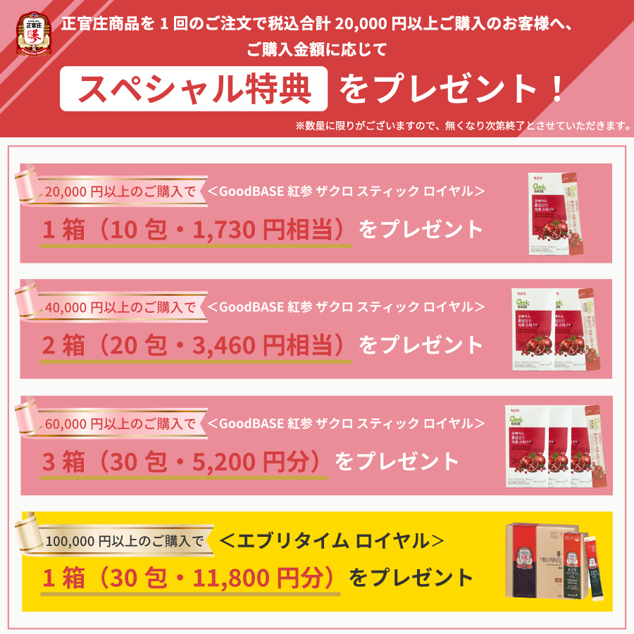 正官庄 紅参精 エブリタイム ロイヤル 10ml×30包 2個セット DF2022