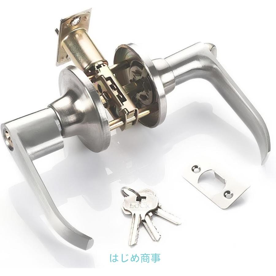ドアノブ 鍵付き レバーハンドル ドアレバー 浴室ドアノブ トイレ用 玄関ドアノブ 住宅室内用レバーハンドル 室内 ドアノブ交換 鍵付き ドアレバー |  | 01